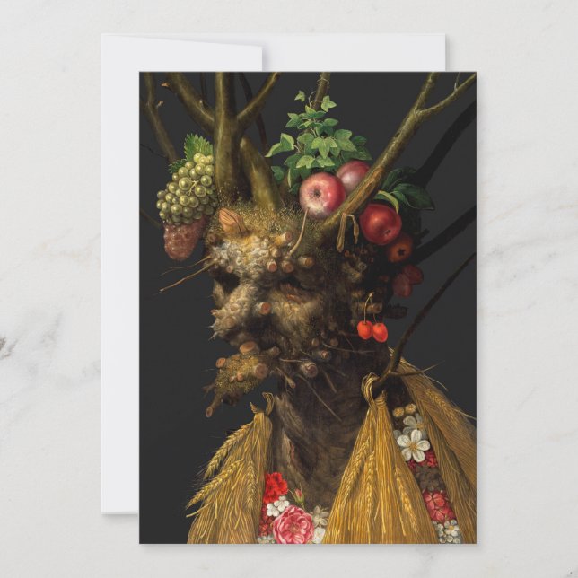 Giuseppe Arcimboldo - Four Seasons in One Head Invitation (Front)