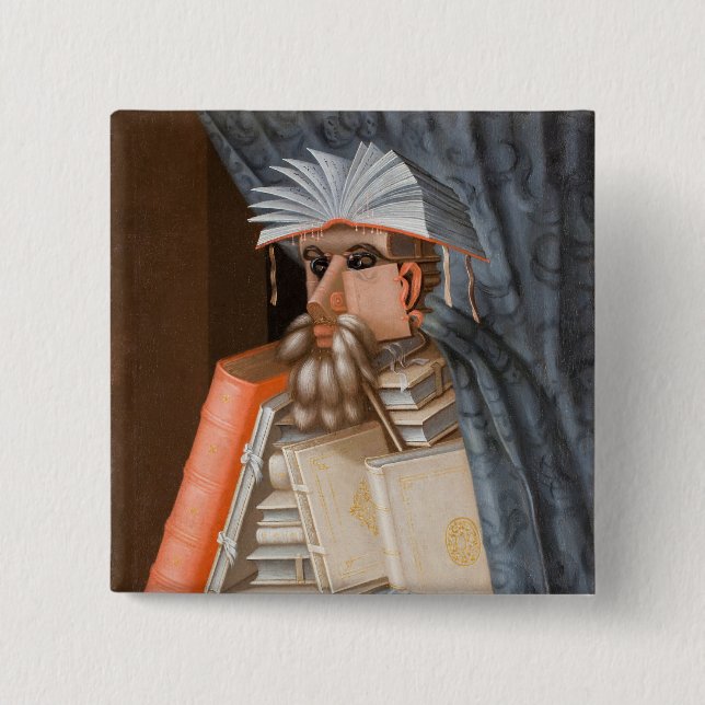 Giuseppe Arcimboldo - The Librarian 2 Inch Square Button (Front)