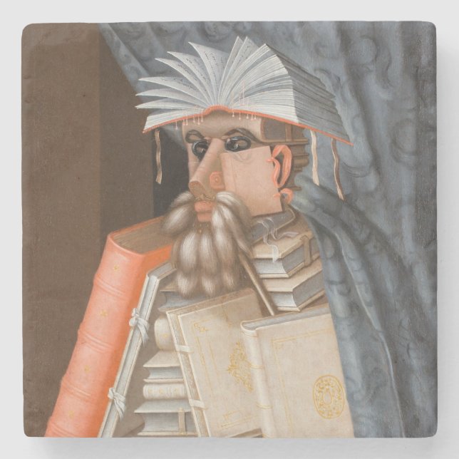 Giuseppe Arcimboldo - The Librarian Stone Coaster (Front)
