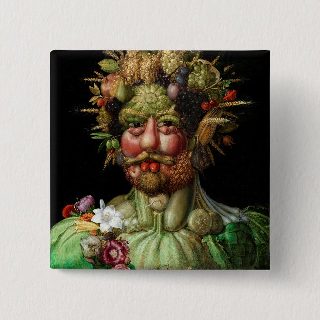Giuseppe Arcimboldo - Vertumnus 2 Inch Square Button (Front)