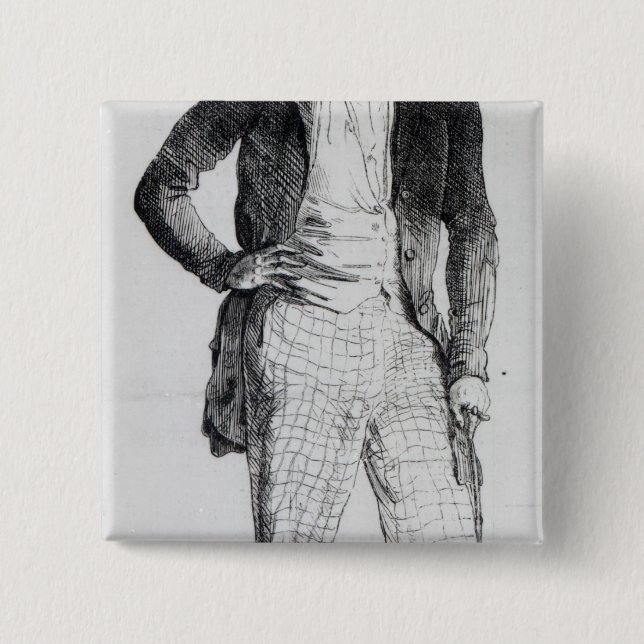 Giuseppe Mazzini 2 Inch Square Button (Front)