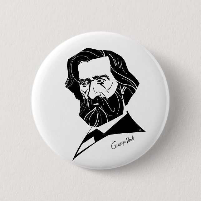 Giuseppe Verdi 2 Inch Round Button (Front)
