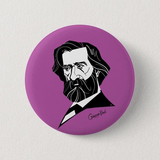 Giuseppe Verdi 2 Inch Round Button (Front)