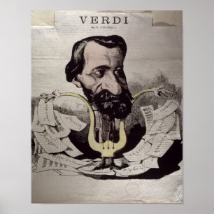 Giuseppe Verdi , caricature, 1860's Poster