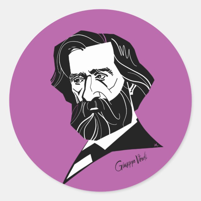 Giuseppe Verdi Classic Round Sticker (Front)