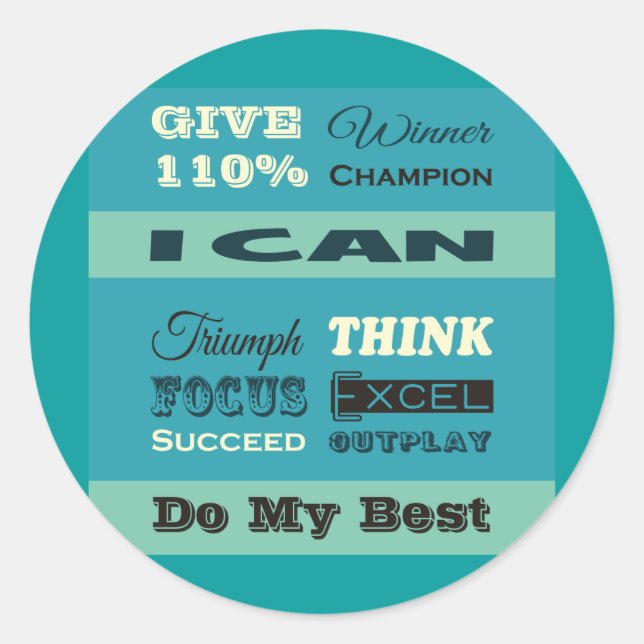 Give 110% Inspirational Motivational Classic Round Sticker (Front)