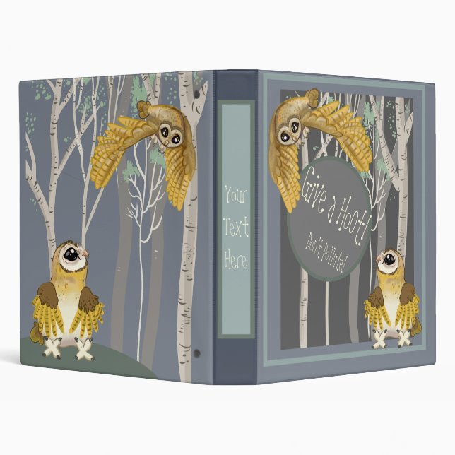Give a Hoot! barn owl Binder (Background)