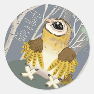 Give a Hoot! Barn Owl Classic Round Sticker