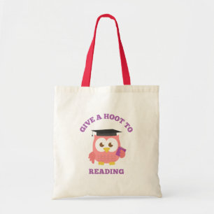 Give a Hoot to Reading with Cute Owl Tote Bag