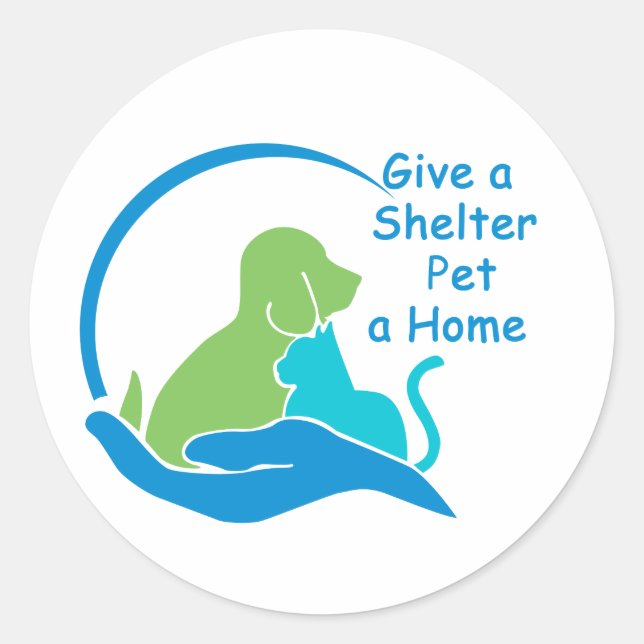 give a shelter pet a home classic round sticker (Front)
