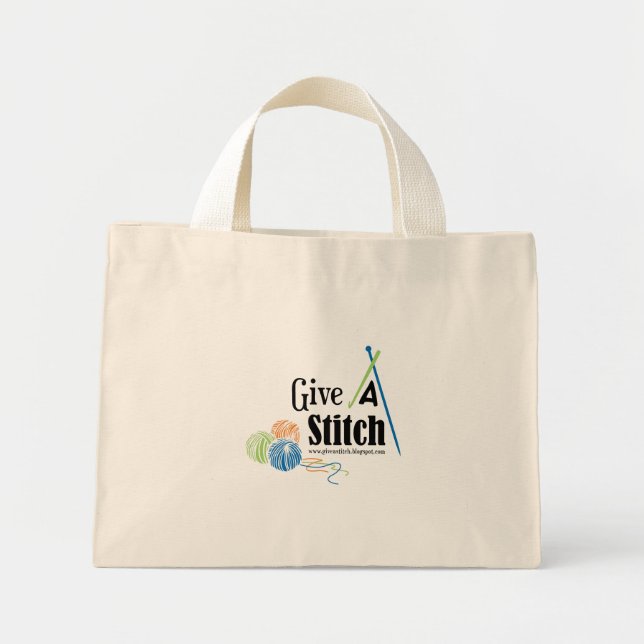 Give A Stitch Tiny Tote Bag (Front)