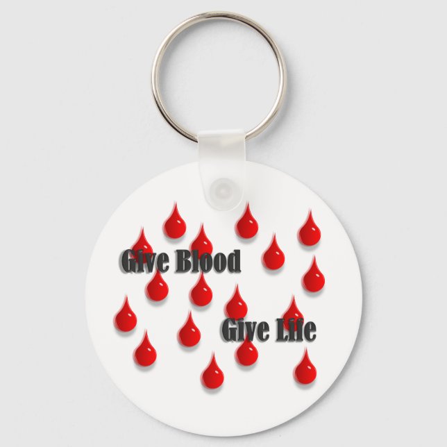 Give Blood Give Life Keychain (Front)
