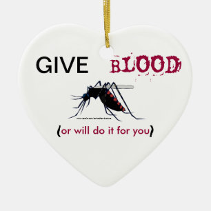 Give Blood Mosquito Christmas Ornament