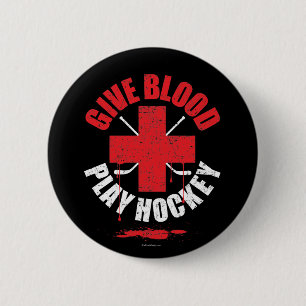 Give Blood Play Hockey v1 2 Inch Round Button