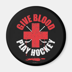 Give Blood Play Hockey v1 Magnet