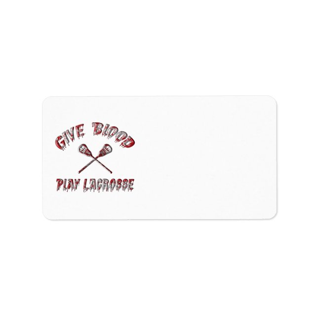 Give Blood Play Lacrosse Address Labels (Front)