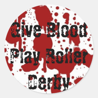Give Blood Play Roller Derby Sticker