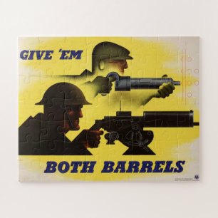 Give Both Barrels, Military & Industry War Effort Jigsaw Puzzle