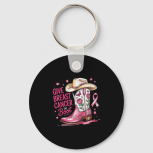 Give Breast Cancer The Boot Breast Cancer Pink Rib Keychain
