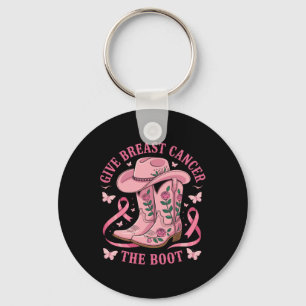 Give Breast Cancer The Boot Cancer Awareness Keychain