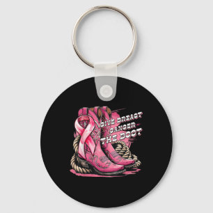 Give Breast Cancer The Boot Cowgirl Breast Cancer  Keychain