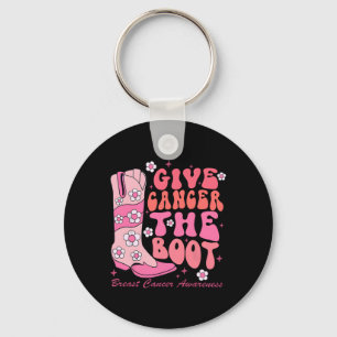 Give Cancer The Boot Breast Cancer Awareness  Keychain