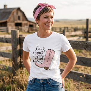 Give Cancer the Boot Breast Cancer Awareness T-Shirt