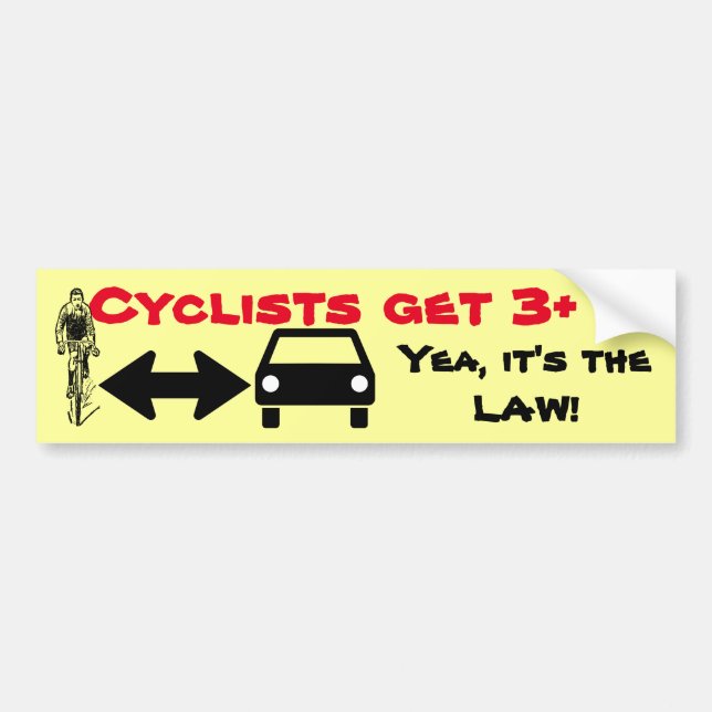Give Cyclists Space-Share The Road Bumper Sticker (Front)