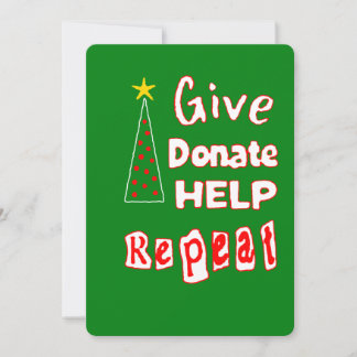 give, donate, help, repeat holiday card