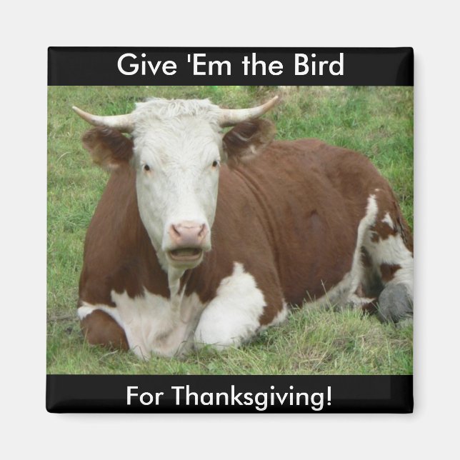 Give 'Em the Bird For Thanksgiving Magnet (Front)