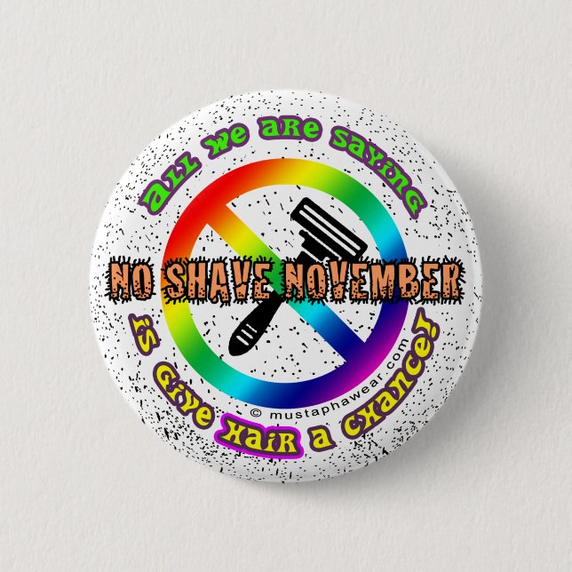 "Give hair a chance!" 2 Inch Round Button (Front)