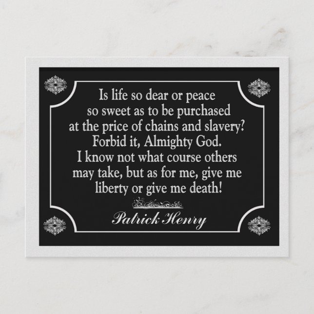 Give Liberty or give me death - postcard (Front)