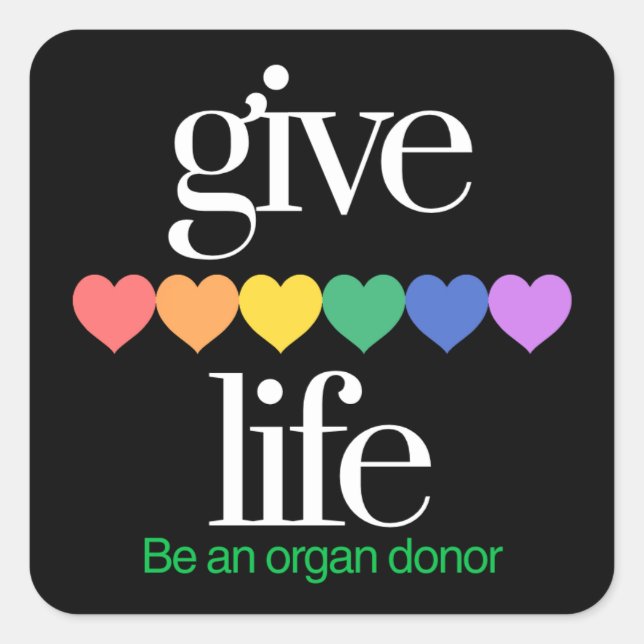 Give Life Organ Donor Awareness Stickers (Devant)