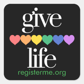 Give Life Organ Donor Registry Stickers