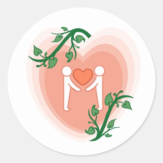 Give Love Classic Round Sticker (Front)