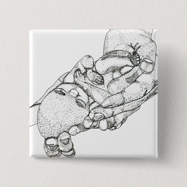 Give me a choice by giving me life 2 inch square button (Front)