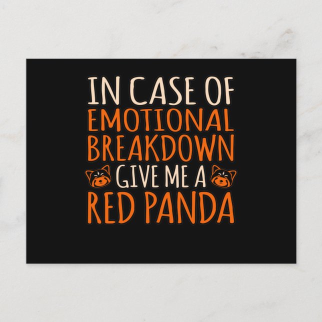 Give Me A Red Panda Cute Pet Animal Pandas Lover G Announcement Postcard (Front)