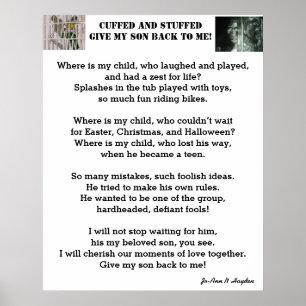 GIVE ME BACK MY SON poem Poster