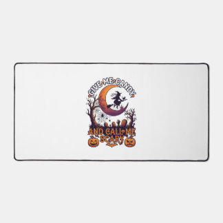 Give Me Candy Call Scary Witch Moon Pumpkins Desk Mat
