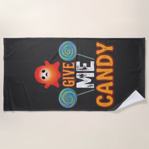 Give Me Candy Halloween Ghost_1 Beach Towel