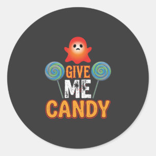 Give Me Candy Halloween Ghost_1 Classic Round Sticker