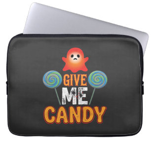 Give Me Candy Halloween Ghost_1 Laptop Sleeve