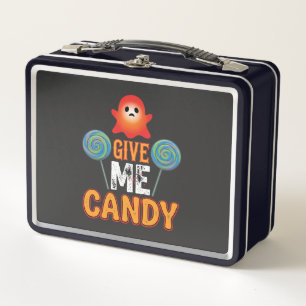 Give Me Candy Halloween Ghost_1 Metal Lunch Box