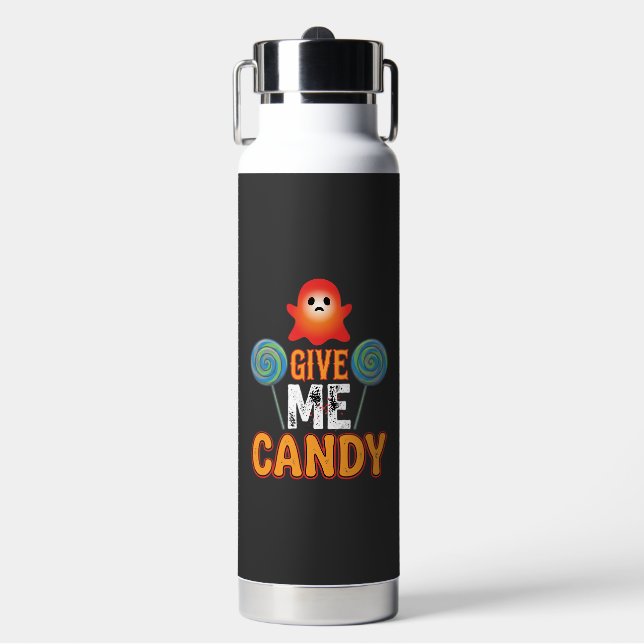 Give Me Candy Halloween Ghost_1 Water Bottle (Front)