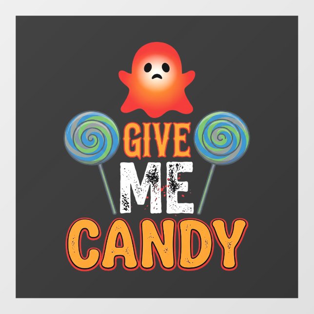 Give Me Candy Halloween Ghost_1 Window Cling (Sheet)