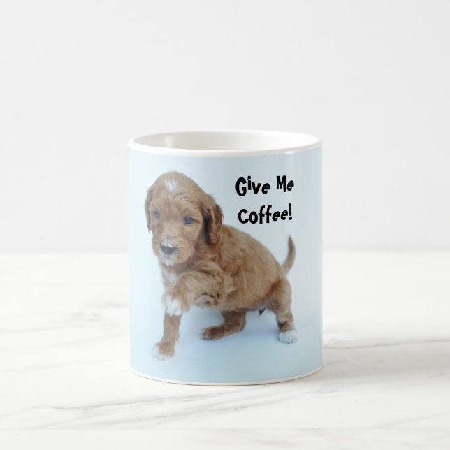 Give Me Coffee! Goldendoodle Mug (Center)
