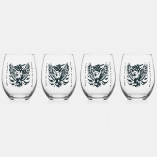 Give me liberty or give me death Drinkware Set Stemless Wine Glass