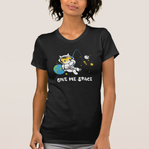 Give me space kawaii cat fishing planet earth T-Shirt