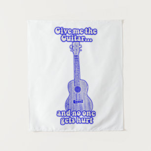 Give me the guitar and no one gets hurt.retro blue tapestry