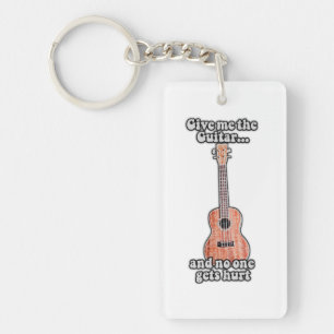 Give me the guitar and no one gets hurt. vintage keychain